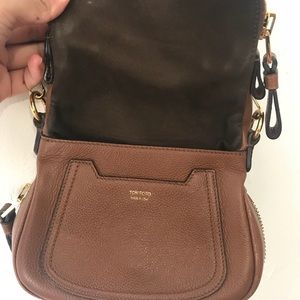 Authentic Tom Ford Brown Leather Crossbody Bag